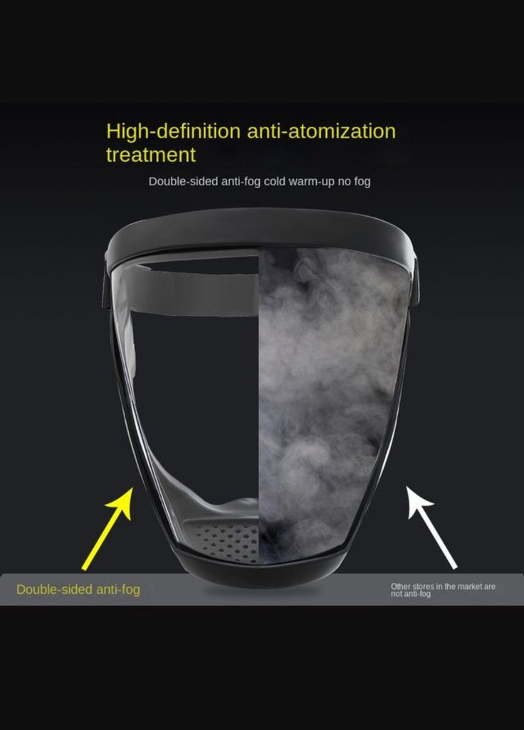 Затемнена захисна маска щиток для обличчя Face Shield BlackGrey No Brand (326065887)