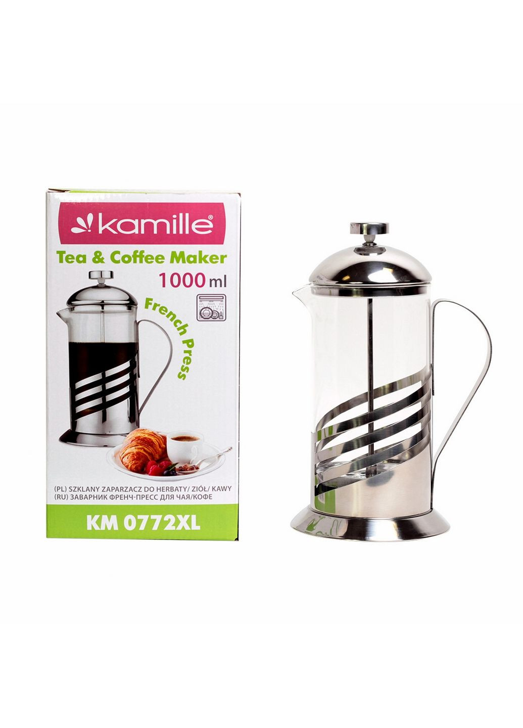 Заварник френчпрес для чаю та кави 1000 мл Kamille (289463810)