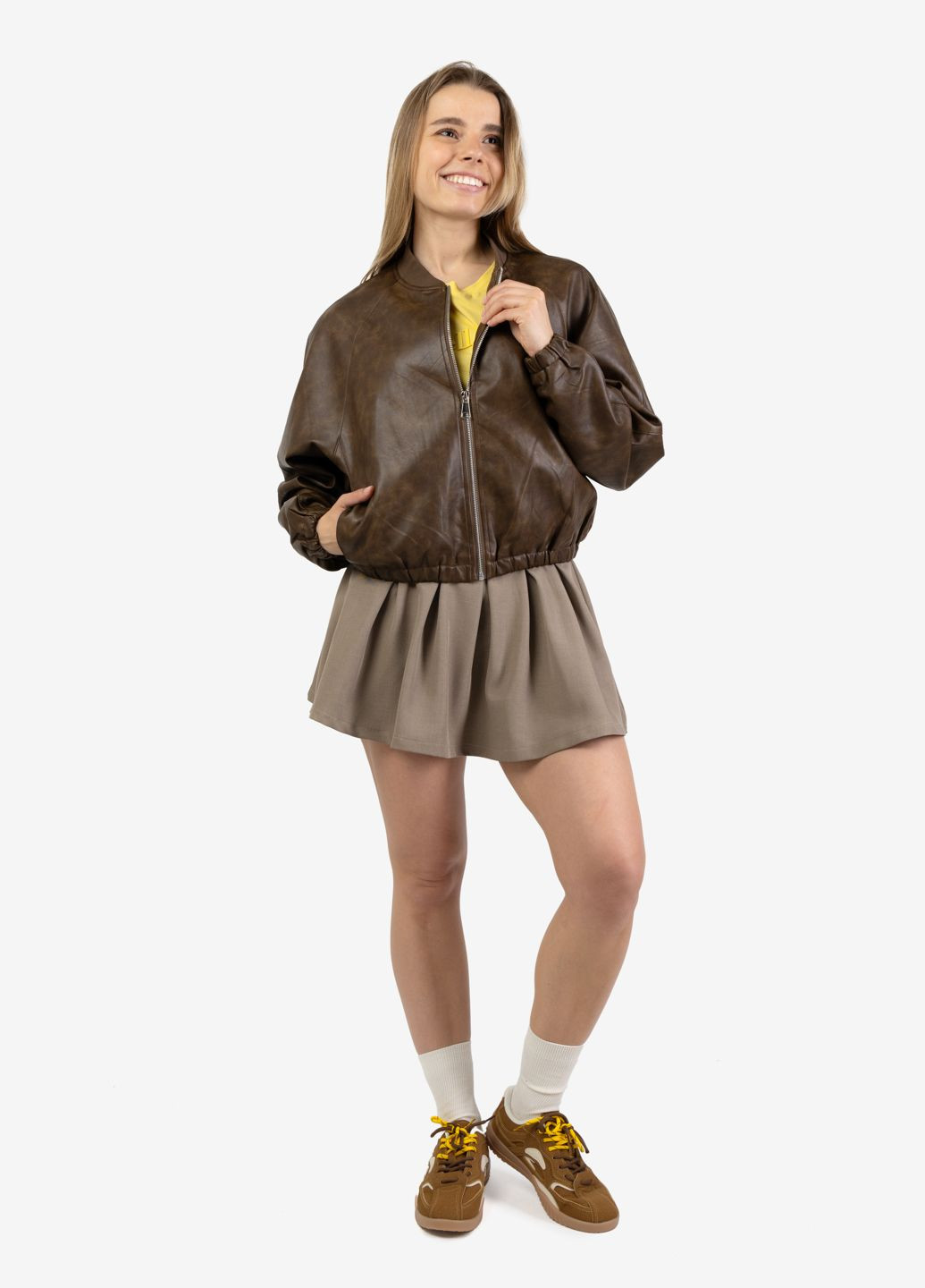 Коричневая куртка женская k-809 коричневая 345843 Power