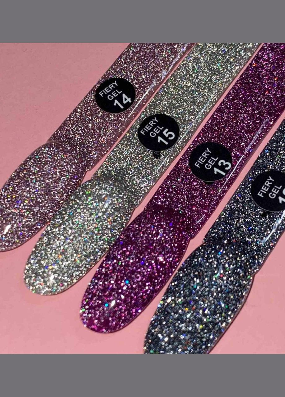 Светоотражающий Гель лак №15 - серебряный с микроблеском Saga (342376476)