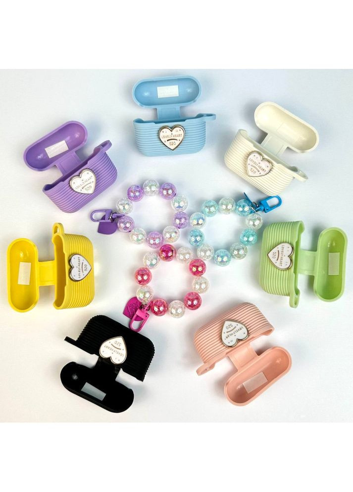 Силіконовий чохол Silicone case Lovely Heart для навушників Yellow No Brand AirPods Pro 2 (363834673)