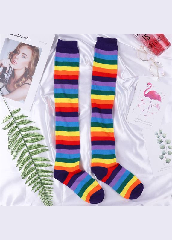 Набір мітенки і гольфи веселка різнокольорові One Size No Brand (311222979)