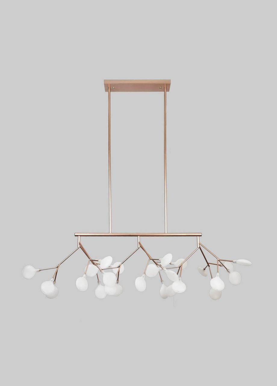 Рожево-золота люстра з білими пелюстками на 27 ламп Petals (918-LP264-27 RS+WH) No Brand (370069544)