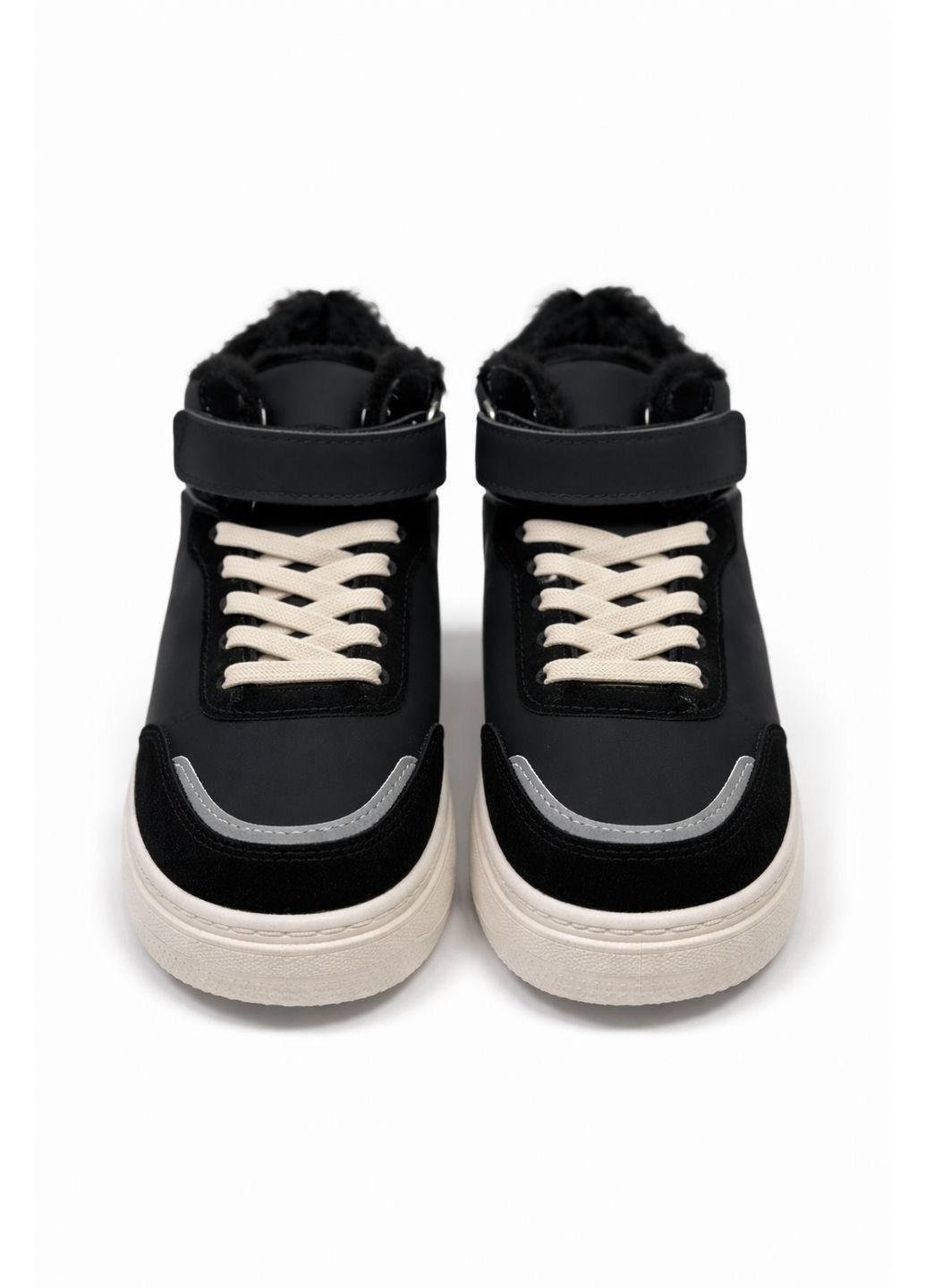 Чорні дитячі стильні зимові кеди для дівчинки Solletta