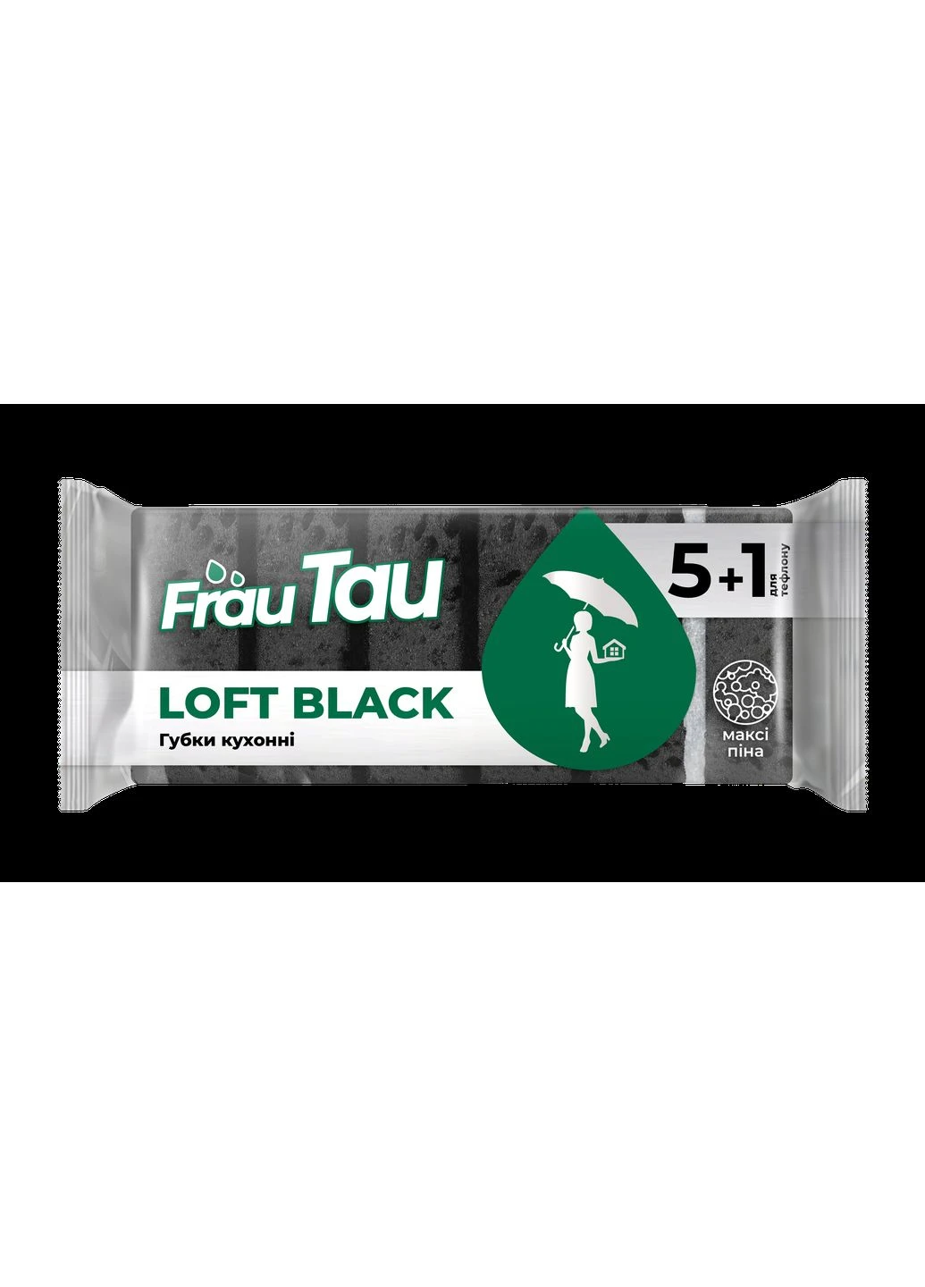 Губка Loft Black 5 шт + 1 шт (4820263234891) Frau Tau (381311939)