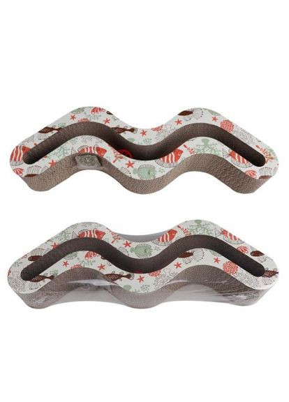 Дряпка Хвиля з котячою м'ятою для котів, 49,5х15х7 см (картон) Eastland (331431173)