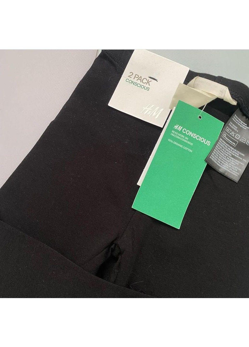 Легінси лосини набір 2 шт дитячі на дівчинку однотонні, чорні H&M (333334020)