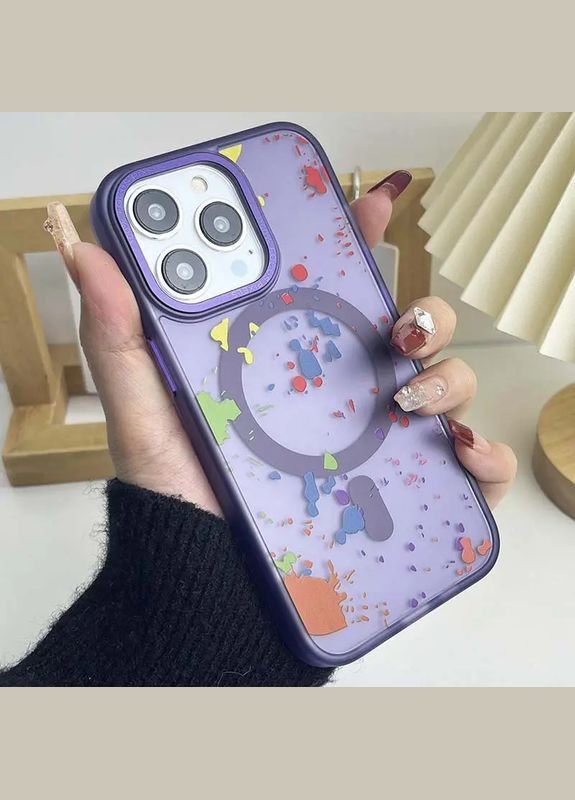 Чехол TPU+PC Flush with MagSafe для Apple (6.7") Dark purple Epik iPhone 15 Pro Max (302239214)