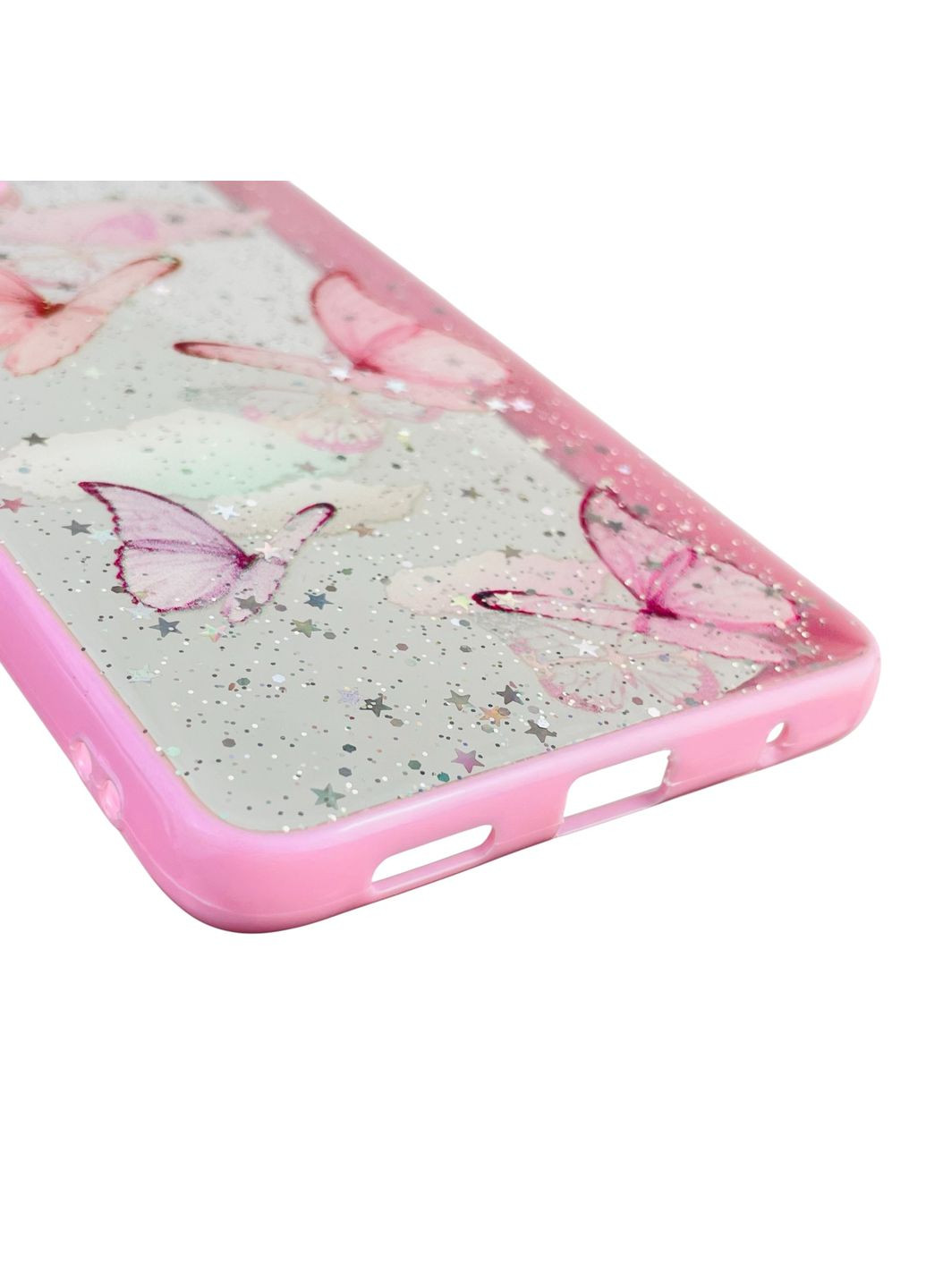 Чехол для Redmi Note 10 Pro 4G с блёстками с бабочками на сяоми редми нот 10 про 4г розовый Xiaomi (366386284)