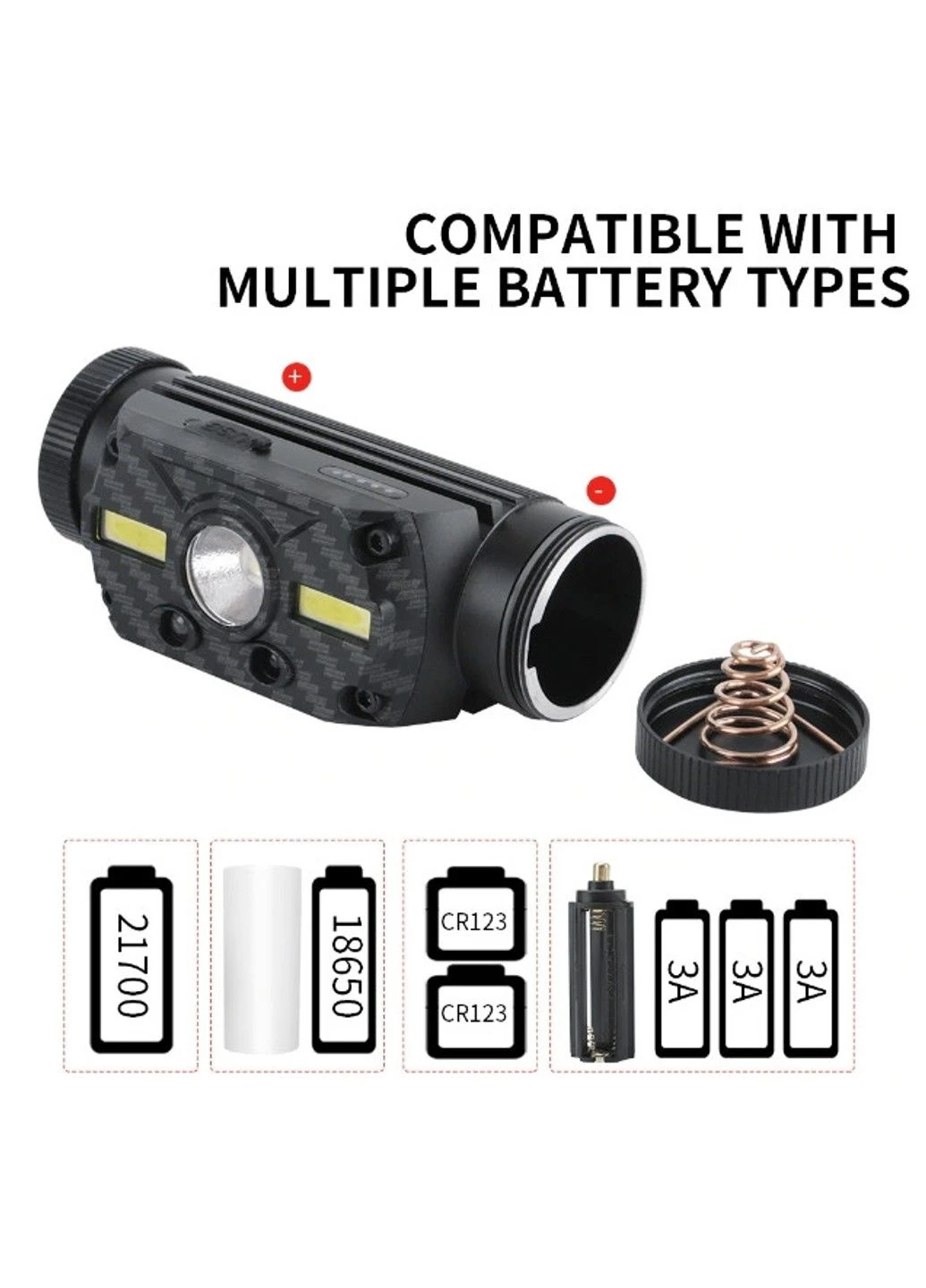 Налобний ліхтар Boruit B34 сенсор 21700/18650 ІК руху USB XM-L2+2*COB 4000лм No Brand (315705340)