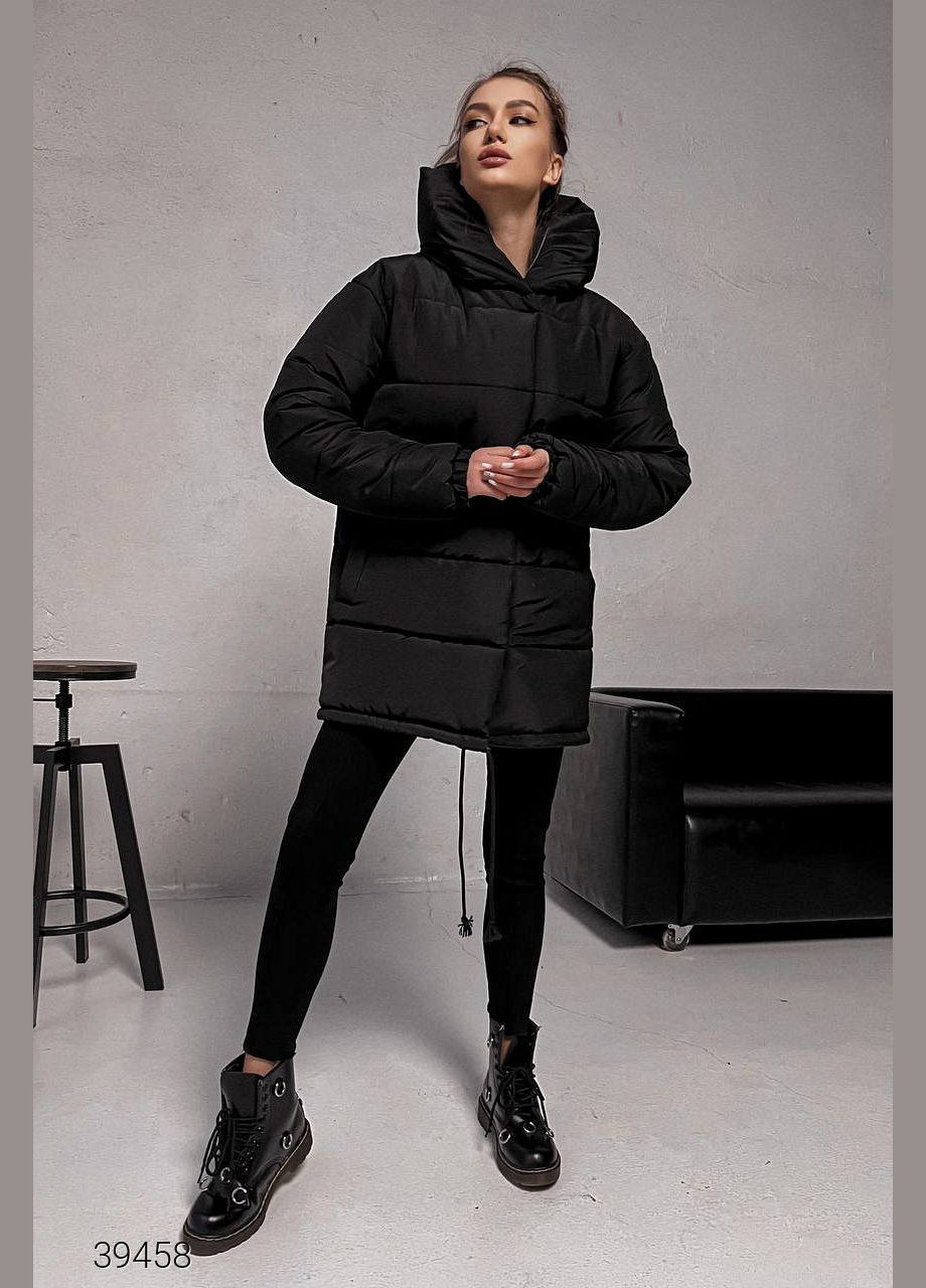 Черная демисезонная зимняя куртка женская Liton