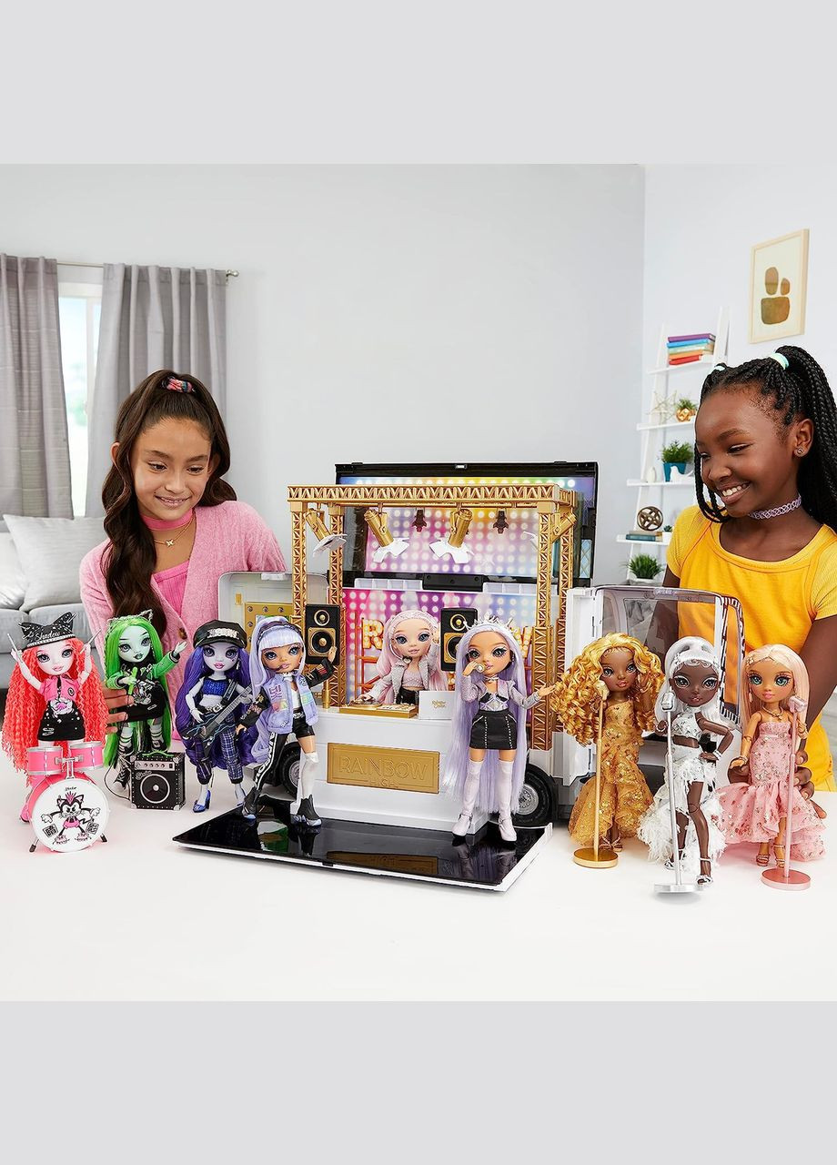 Ігровий набір для ляльок Rainbow Vision World Tour Bus & Stage 4-in-1 Light-Up Deluxe Toy Playset Rainbow High (321963673)