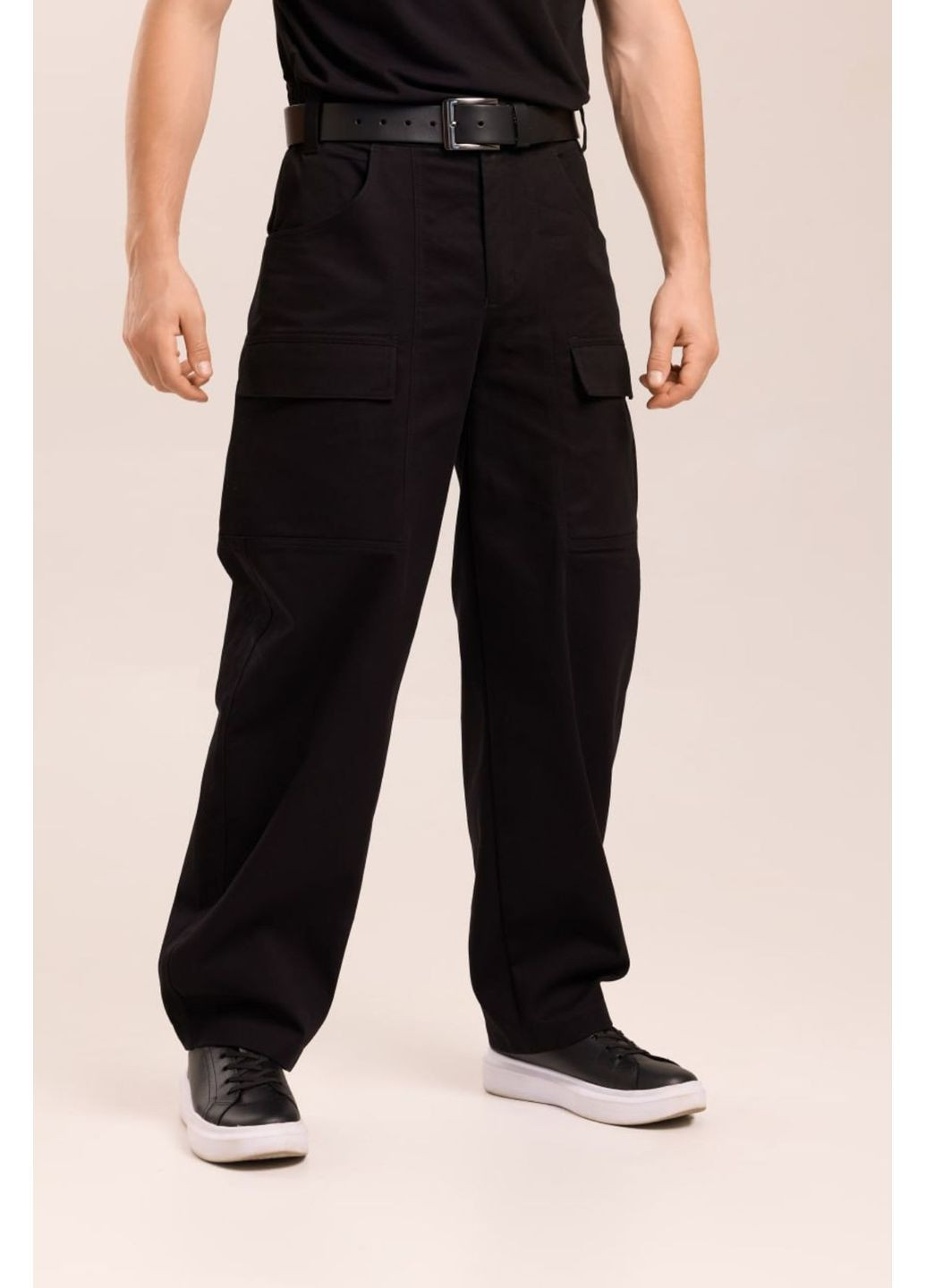 Черные повседневный, кэжуал демисезонные карго брюки No Brand
