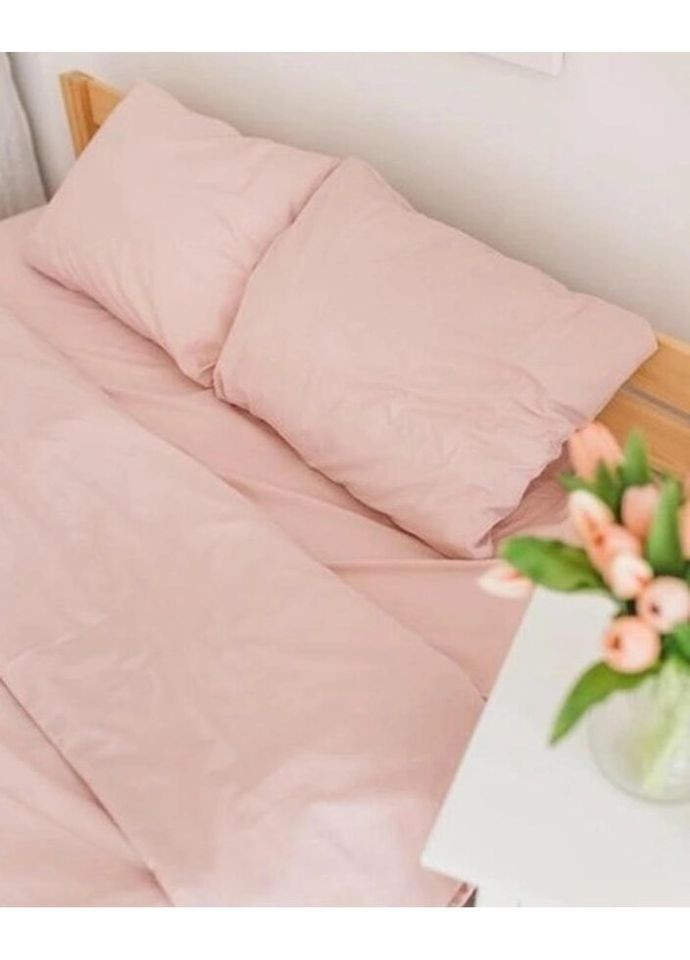 Постільна білизна полуторна Home Варена бавовна 20472 160х215 см світло-рожева DUSHKA (327790668)