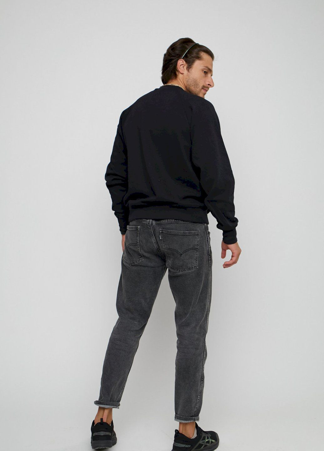 Чорний світшот чоловічий чорний "ripple" YAPPI малюнок (303773087)