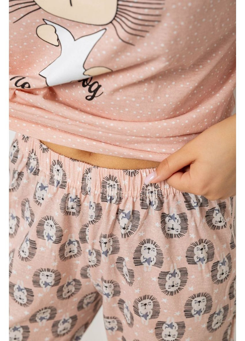 Пудровая всесезон пижама женская с принтом, 243r15468 LINDROS