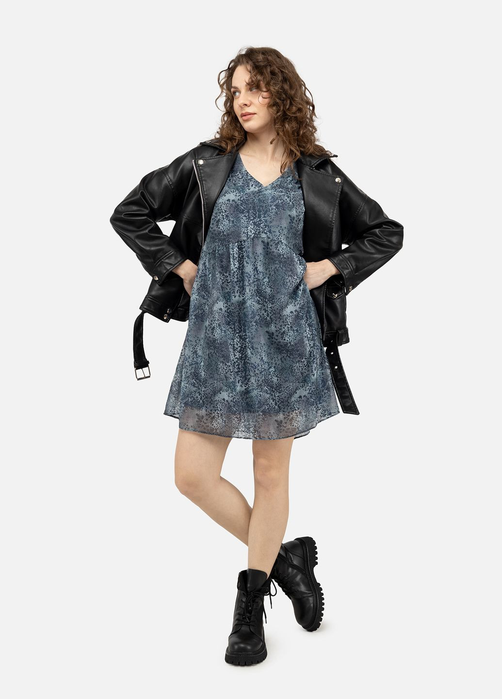 Серое женское платье свободного кроя цвет серый cb-00247013 Mass