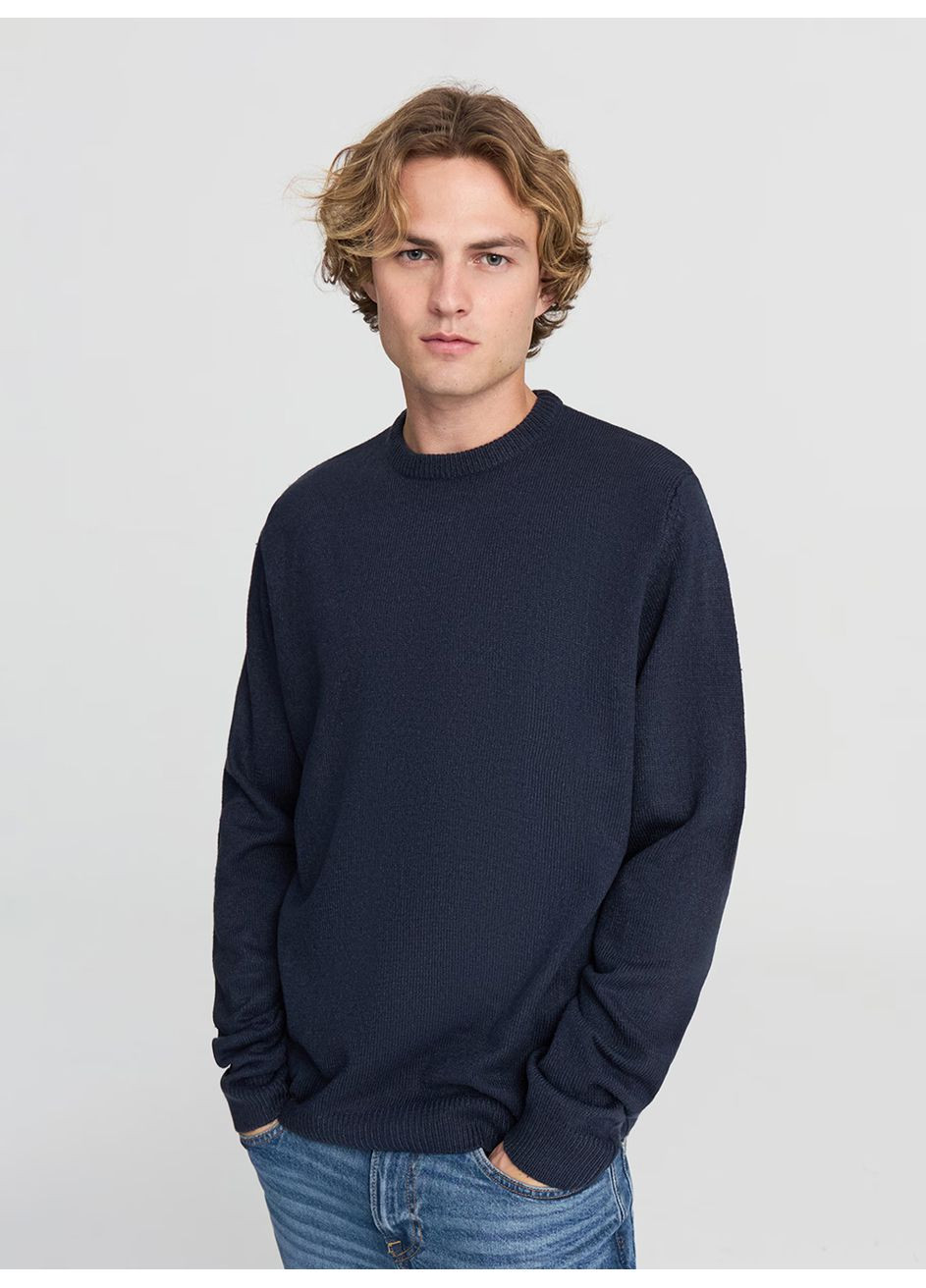 Темно-синій демісезонний светр чол Terranova