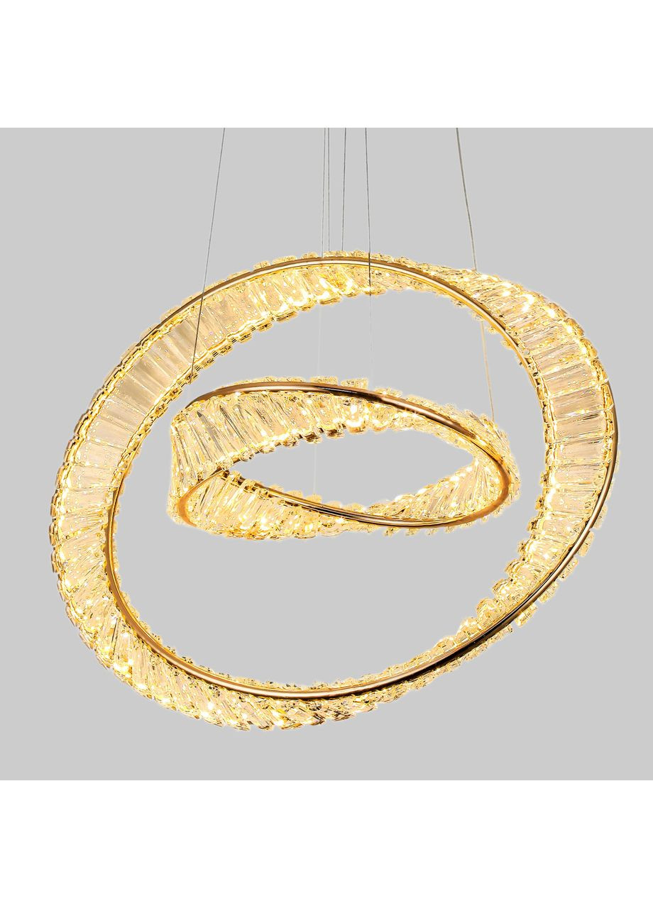 Люстра золотая "CRYSTAL" арт-деко (99-L8812C (600+400) FGD) No Brand (370072258)