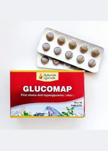 Глюкомап, 100 таб., Glucomap, в случае диабета. Maharishi Ayurveda (322871348)