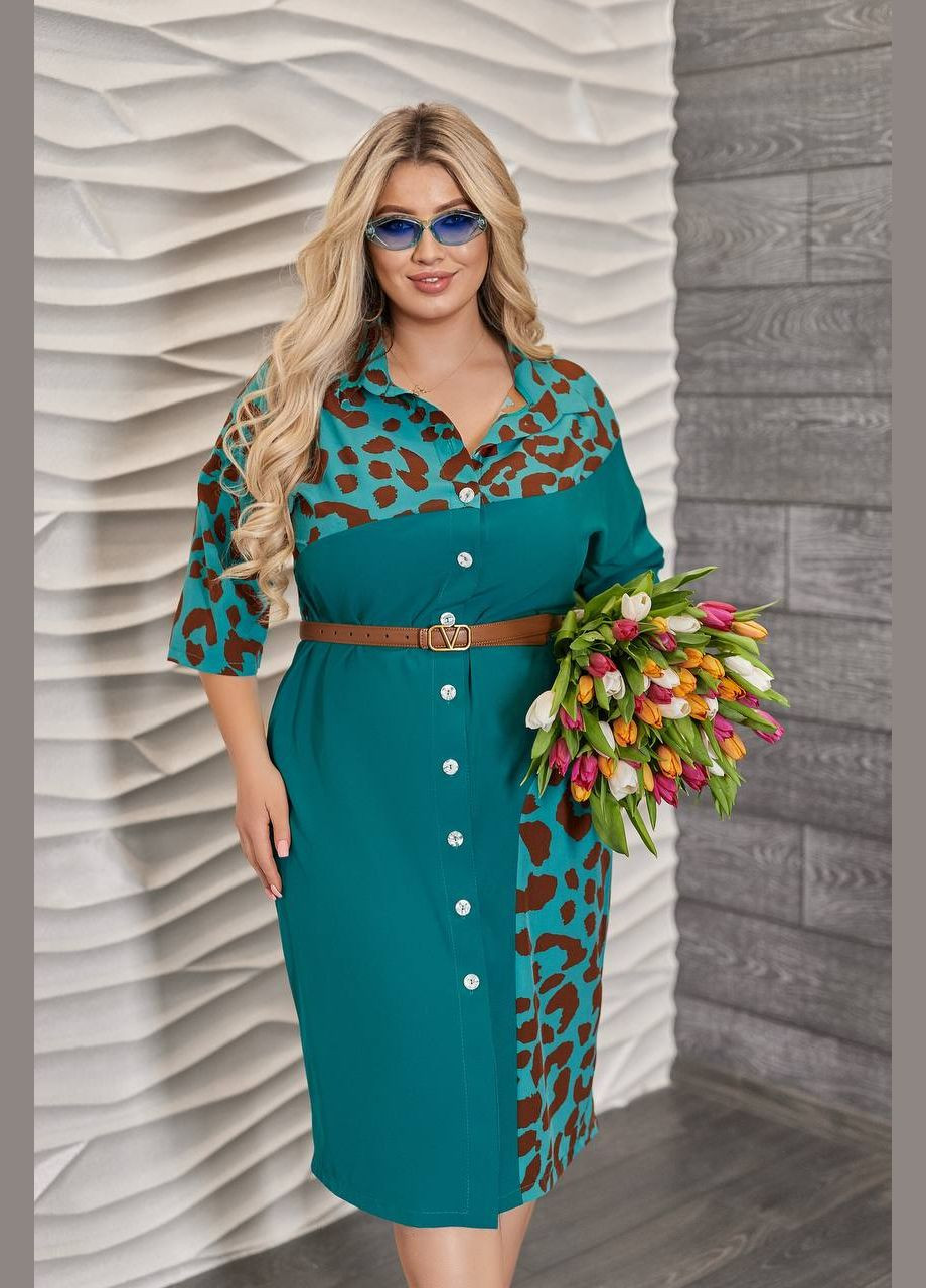 Бірюзова жіноча сукня сорочка бірюзового кольору New Trend