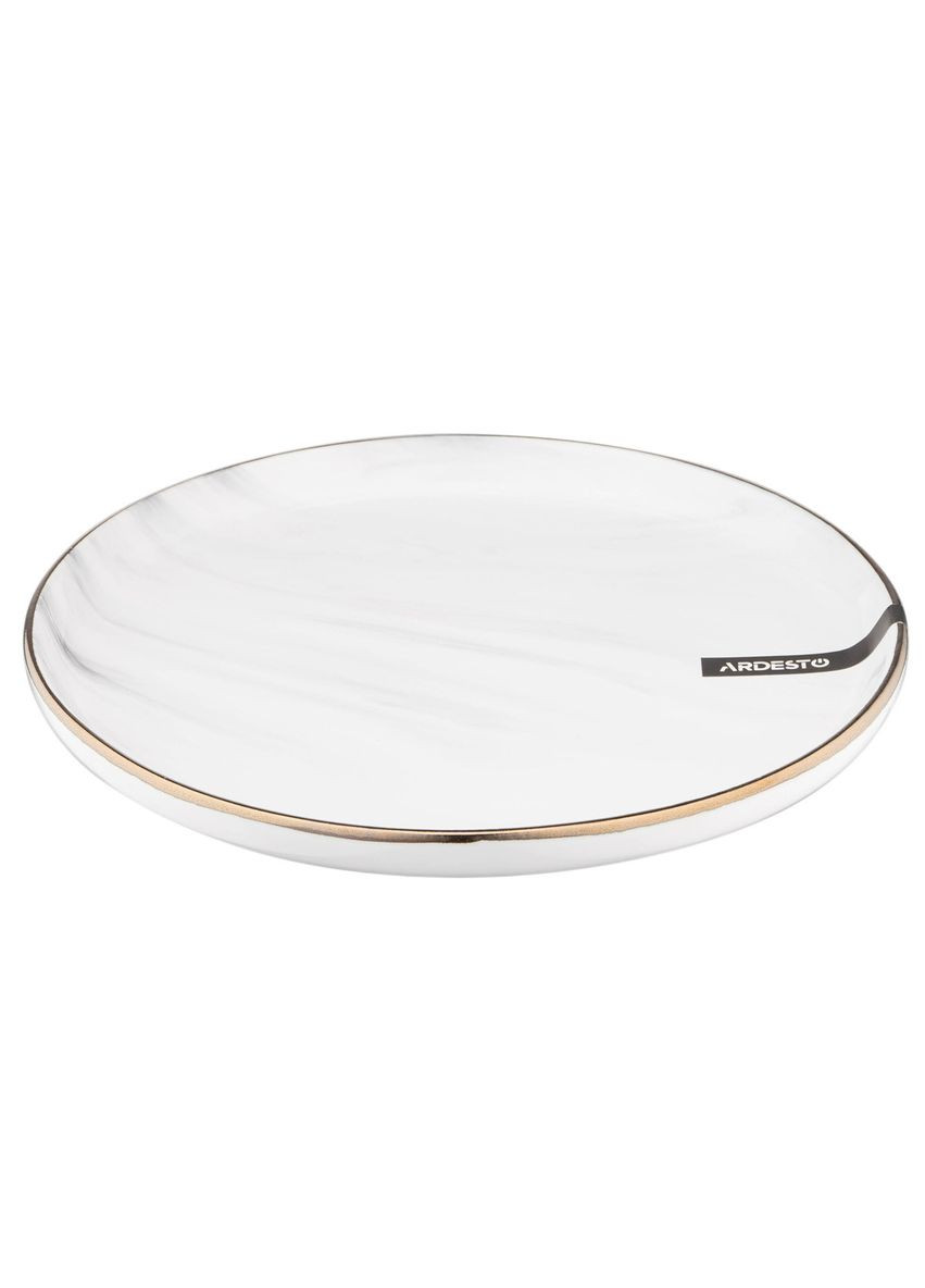 Тарелка десертная 19 см Marmo белая AR2919MRW Ardesto (337129687)