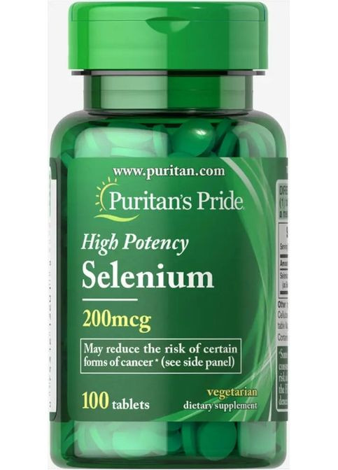 Селен (селеніум) Selenium 200 мкг 100 таб Puritans Pride (357340184)