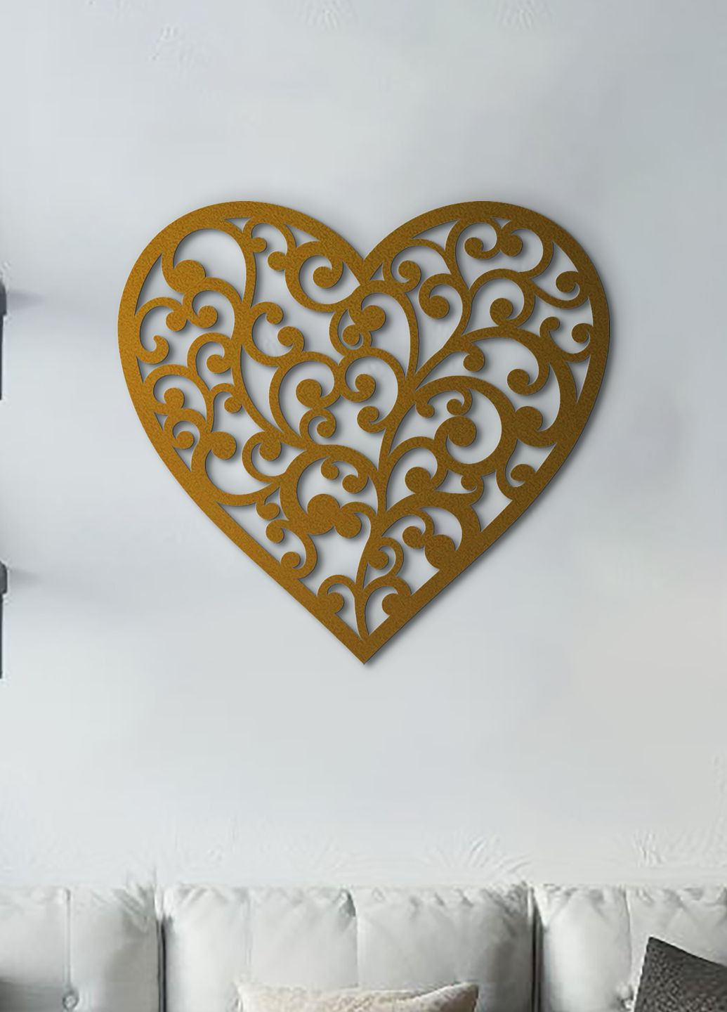 Настінний Декор в кімнату, Сучасна картина для інтер'єру "Любляче серце", стиль лофт 40х43 см Woodyard (292113013)