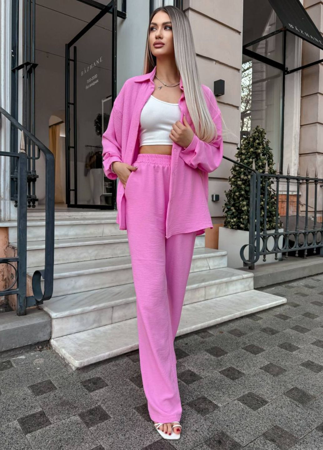 Базовый повседневный свободный костюм двойка: рубашка + штаны Україна (328392192)