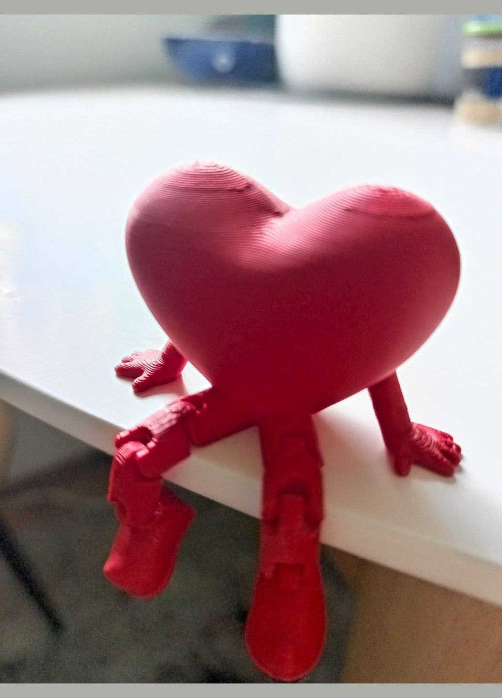 Сердце-валентинка красное подвижное с ножками Prostir 3D (318478229)