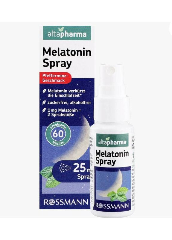Спрей з мелатоніном для швидкого засинання melatonin spray 60 порцій, 25 мл No Brand (366889506)