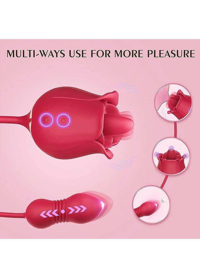 ХІТ 2024 ВІБРАТОР Подвійний з язичком,та ротацією фалоса Троянда Valery No Brand (301909399)