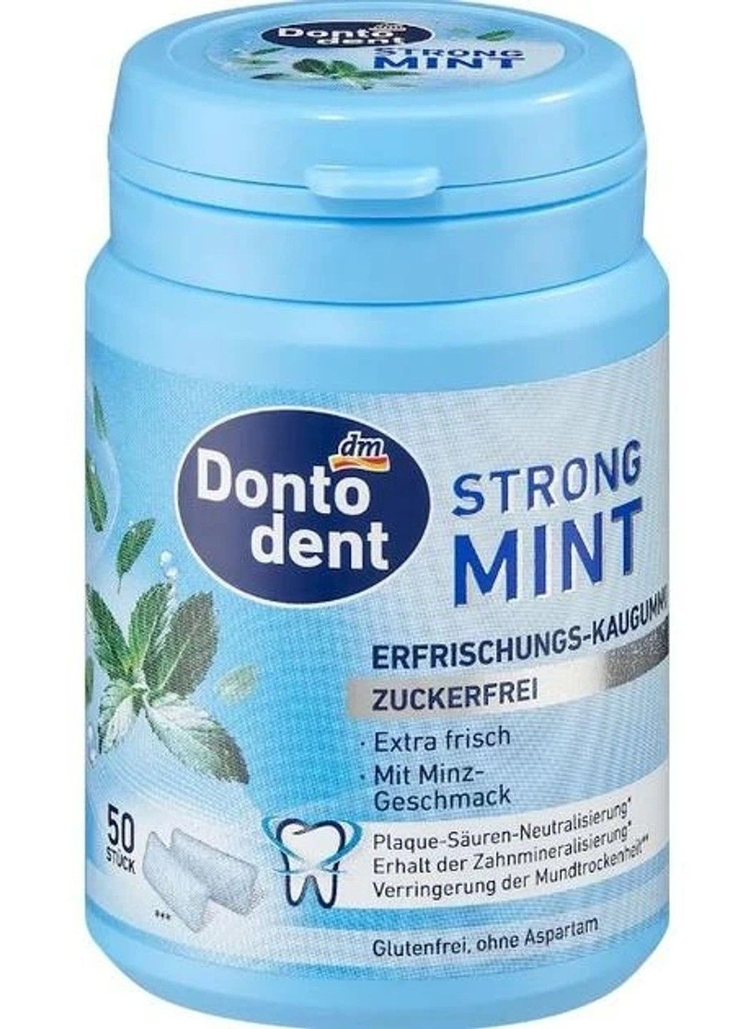 Жевательная резинка Strong Mint без сахара мята 50шт. Германия Dontodent (341278549)