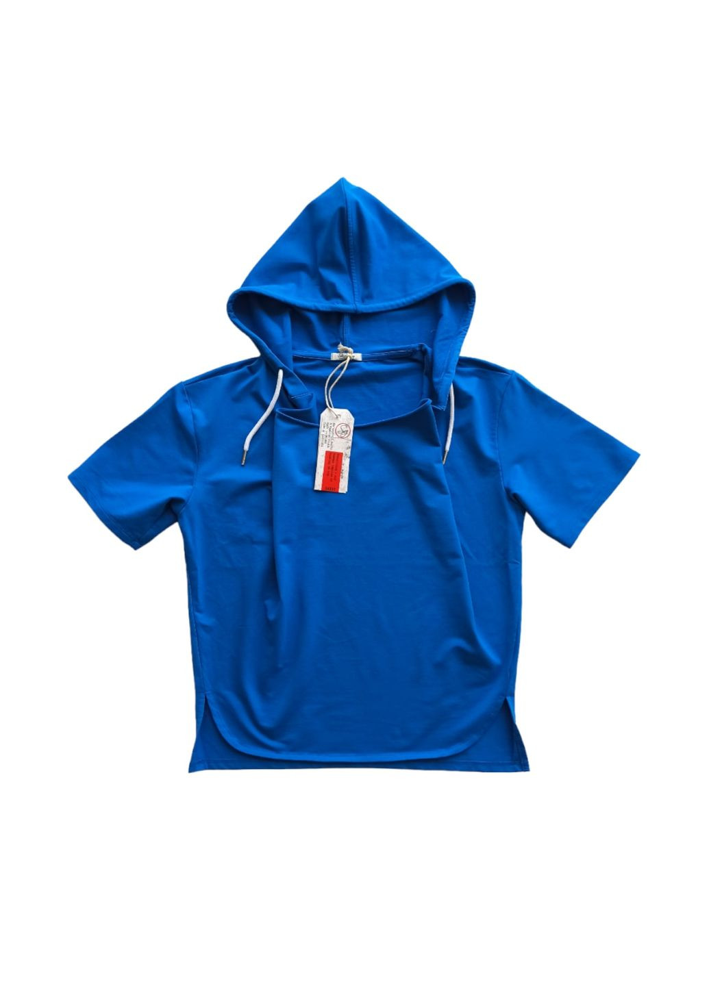 Синяя демисезонная футболка с капюшоном тощи sg5673 голубая синяя (146 см) Street Gang