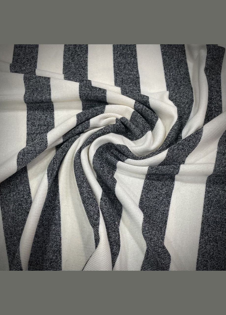 Ткань трикотаж вязкая в полоску серая пог. м. No Brand (329744208)