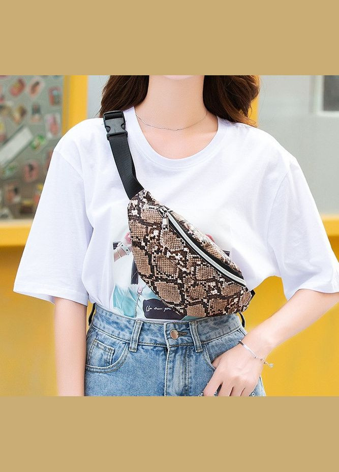 Стильная сумка бананка кросс-боди из эко кожи вместительная коричневая (sku_589) No Brand (330576847)