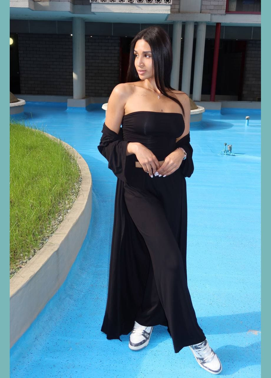 Жіноча трійка з кардиганом і штанами палаццо No Brand С824/825-1630/3 (341677033)