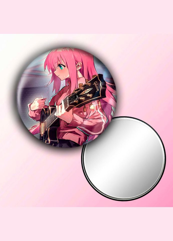 Дзеркальце косметичне кишенькове Аніме Самітниця рокер #0005 із малюнком круглий 56 мм No Brand (309152276)