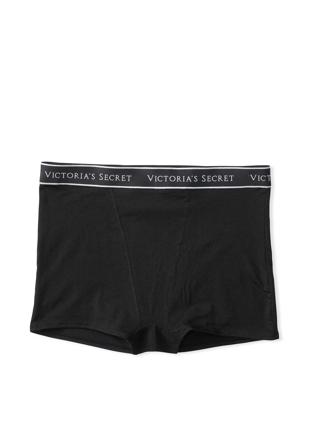 Хлопковые трусики высокая талия черные boyshort panty Victoria's Secret шортики (313102093)