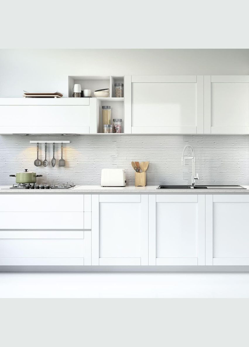 Декоративная ПВХ панель Белый рваный камень 96х48см Sticker Wall (301907228)