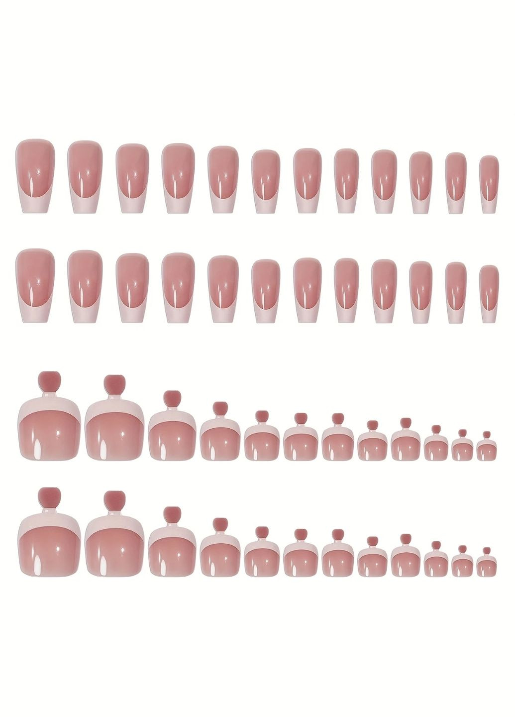 Набор накладных ногтей для рук и ног, со скотчем 48шт. Nails (322167523)