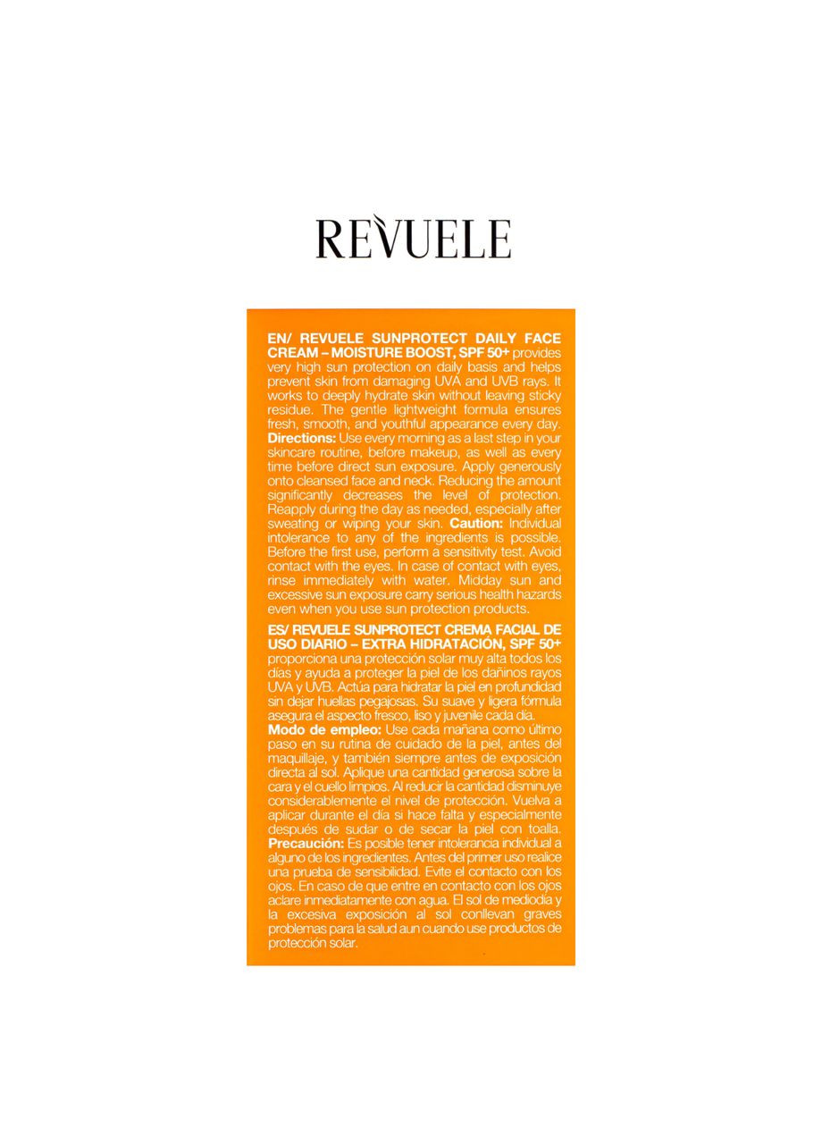Крем для лица солнцезащитный SPF 50+ для нормальной и сухой кожи 50 мл REVUELE (367990082)