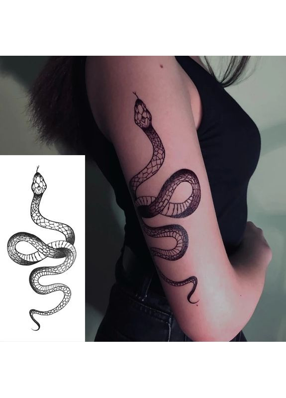 Тимчасове тату Змія 24х10 см Tattoo (366891044)