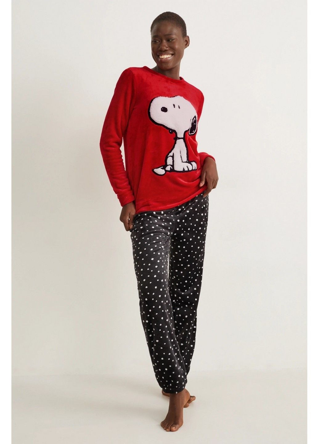Красная зимняя пижама (свитшот, штаны) C&A
