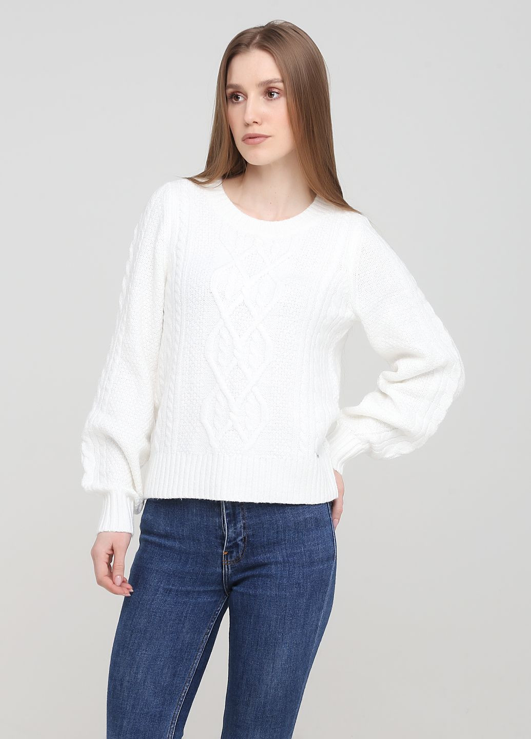 Белый демисезонный свитер женский - свитер af8057w Abercrombie & Fitch