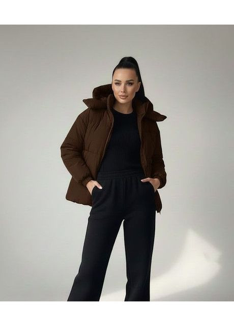 Коричнева зимня жіноча куртка зимова в стилі оверсайз Nositi 4070-15ХА