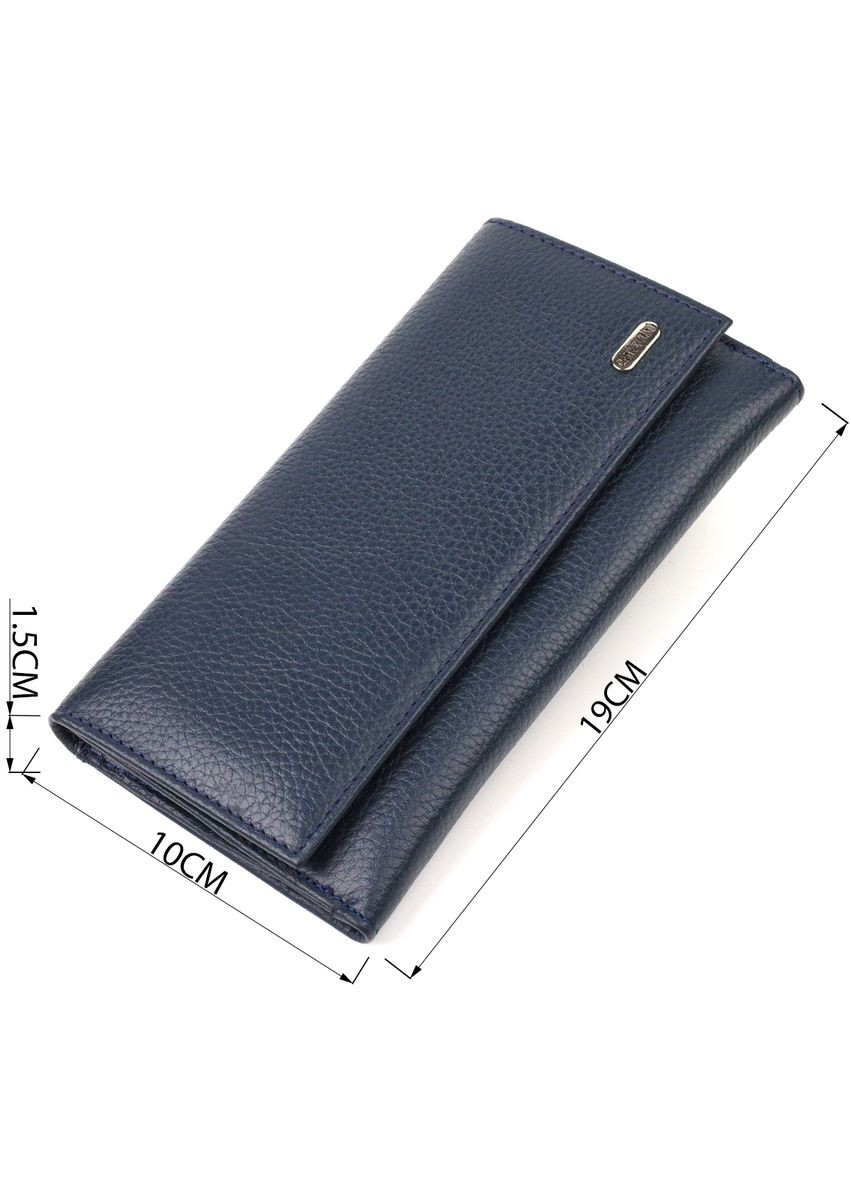 Унисекс портмоне из натуральной кожи с монетницей и 17 карманами для карт синее (sku_21849) No Brand (327820109)