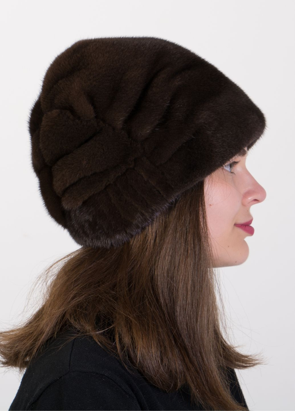 Женская норковая меховая шапка Меховой Стиль Коса (298140589)