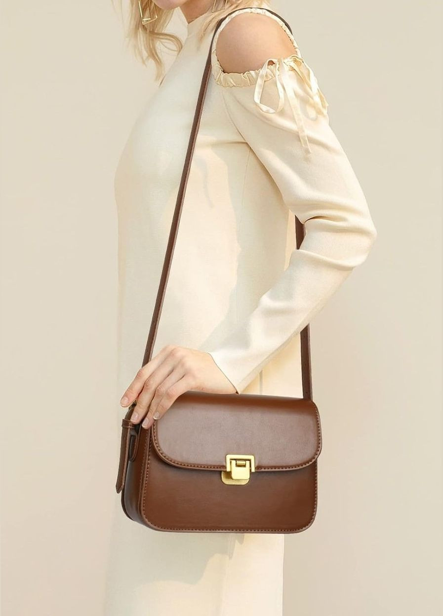 Жіноча сумка 8015 8018 крос-боді світло коричнева No Brand (280918007)