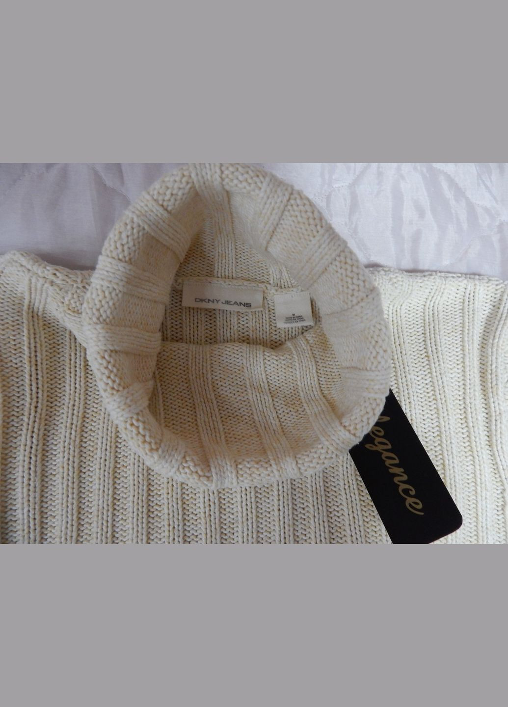 Бежевый зимний свитер мужской под горло jeans р. 48 053см DKNY